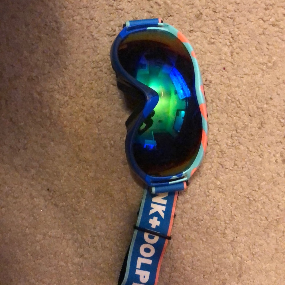 X2 PINK DOLPHIN WAVES SKI SNOW GOGGLES